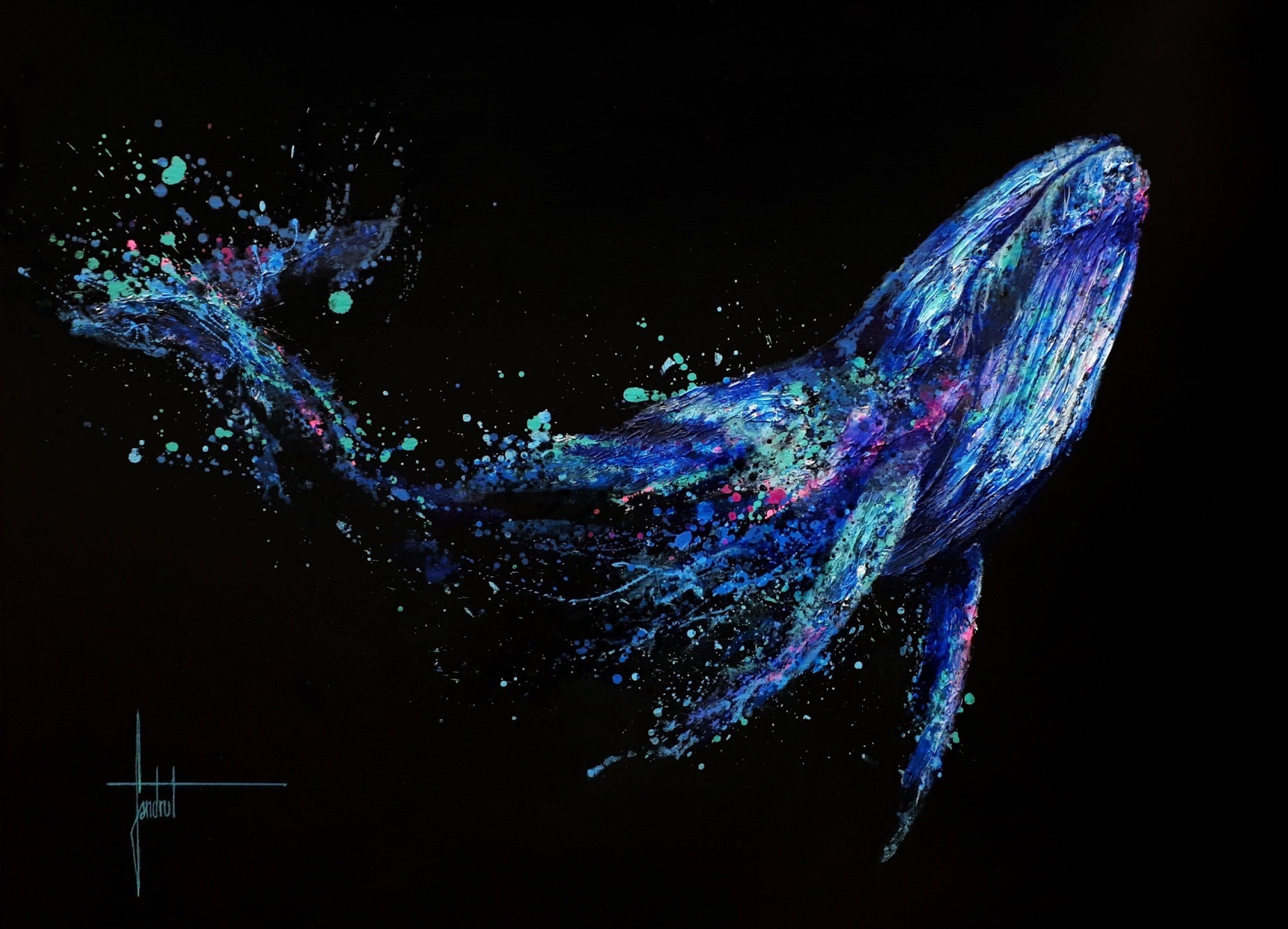 Sandrot Free Spirit project Inaudible Voices peinture espèces menacées Baleine